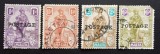 Malta 1928 Seria Uzuală "Alegoria Melita" cu Supratipar "POSTAGE" Valori 1d, 1&frac12;d, 2d, 6d (Lot de 4v) Ștampilat - RIM2