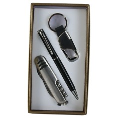 Set cadou pentru barbati, Briceag cu pix si breloc cu catarama