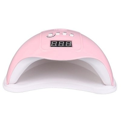 Lampa unghii UV, SUN, 48W, cu afisaj LED, timer si uscare rapida, Roz foto