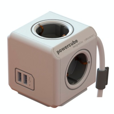 Prelungitor 4 prize CUB +2x USB cablu 1.5m Allocacoc foto