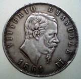 F.601 ITALIA VITTORIO EMANUELE II 5 LIRE 1864 N BN ARGINT 120000ex.