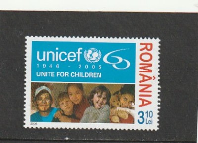 ROMANIA 2006 LP 1751 UNICEF 60 DE ANI MNH NESTAMPILAT foto