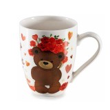 Cana portelan multicolor in cutie cadou Ursulet III &Oslash; 8 cm x 10,5 H, 300 ml