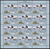 RUSIA 2019 EUROPA CEPT -PASARI - serie 1 timbru in coala de 12 timbre MNH**, Nestampilat