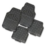 Set covorase auto universale model diamond &acirc; 4 buc, culoare crom negru, material plastic, antialunecare