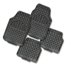 Set covorase auto universale model diamond &acirc; 4 buc, culoare crom negru, material plastic, antialunecare