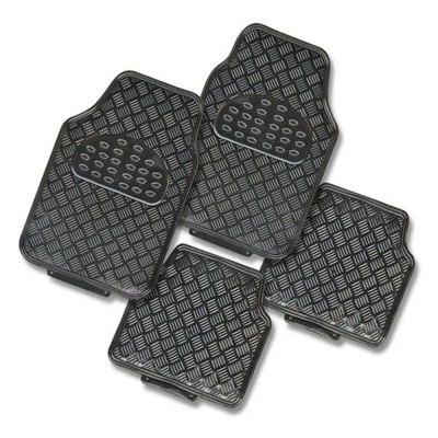Set covorase auto universale model diamond &amp;acirc; 4 buc, culoare crom negru, material plastic, antialunecare foto