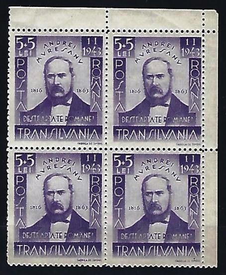 Romania 1942 - Lp 149 - Andrei Muresanu - bloc de 4 - MNH***