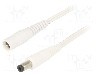 Cablu alimentare DC, DC 5,5/2,1 mufa, DC 5,5/2,1 soclu, alb, 1,5m, WEST POL - P21-C21-T050-150WH