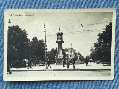 706. Braila - Centrul si ceasul public /carte postala cenzurata 1941, circulata foto