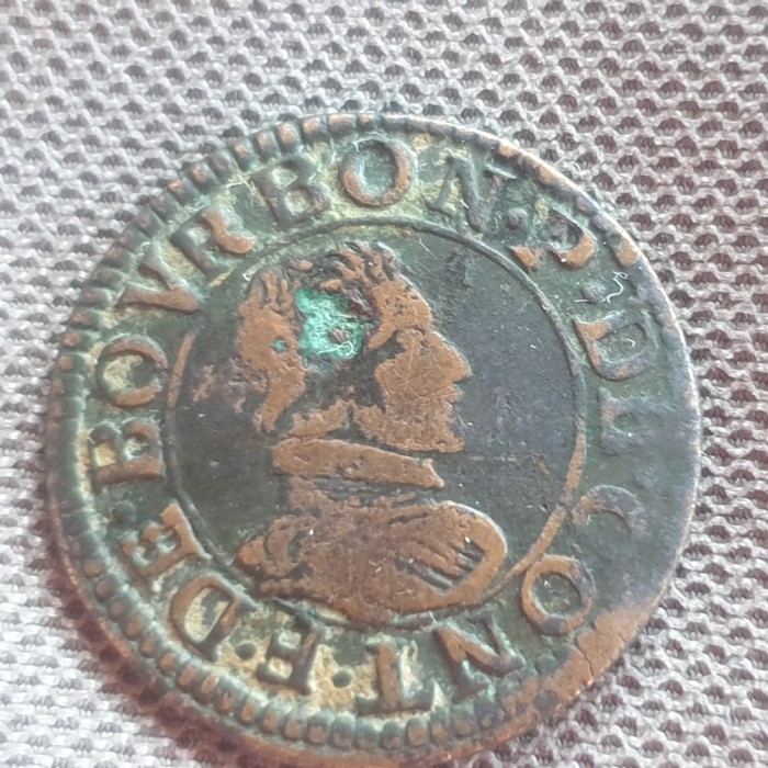 Franța Chateau-Regnault Double Tournois ND (1605-14) 18tip Francis de Bourbon