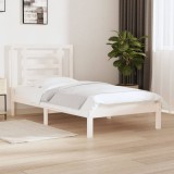 VidaXL Cadru pat fără saltea, alb, 100x200 cm, lemn masiv pin