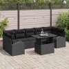VidaXL Set de canapele pentru grădină 8 pcs Negru 100 x 55 x 73 cm 3357336