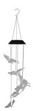 Lampa Solara LED 80cm cu Clopotel de Vant Model cu 6 Fluturasi Transparenti