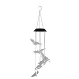 Lampa Solara LED 80cm cu Clopotel de Vant Model cu 6 Fluturasi Transparenti