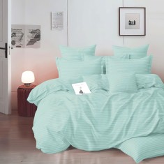 Lenjerie de pat damasc HORECA (GROS) &ndash; MINT - cu husa o persoana