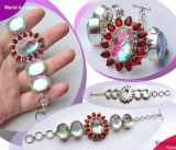 Vintage Contemporan. Bratara Spectaculoasa Topaz Mistic Curcubeu, Cupru Argintat