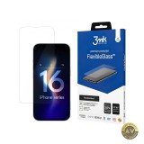 Folie de protectie Ecran 3MK FlexibleGlass pentru Apple iPhone 16 Sticla Flexibila Full Glue