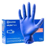 Manusi nitril albastre MERCATOR Nitrylex Basic marimea L, fara pudra, antistatice, nesterile, 100 buc, latime 110 mm, lungime 240 mm