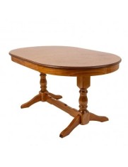 Masa living extensibila Euro 2, lemn masiv, blat MDF furniruit, 12 persoane, 155/192.5/230x97x76 cm, stejar