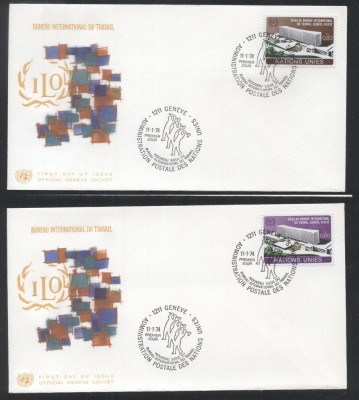 UN Geneva 1974 ILO building Mi.37-38 FDC UN.090 foto