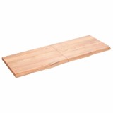Cumpara ieftin Blat de masa maro 140x50x(2-4) cm, lemn masiv stejar tratat