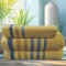 Set 3 prosoape baie Valentini Bianco, bumbac 100%, 550gsm, Jackard TMJK3/Mustar