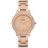 Ceas Dama Fossil Jesse ES3020 Auriu Rose, Cristale, Bratara Inox 34mm