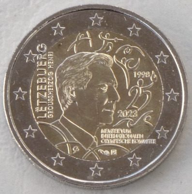 LUXEMBURG moneda 2 euro comemorativa 2023_comitetul Olimpic, UNC foto