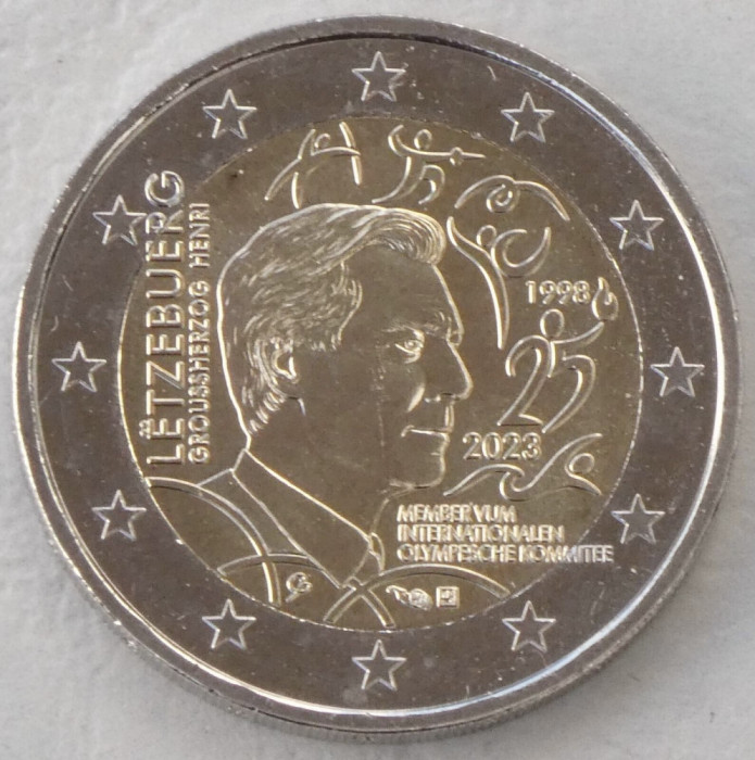 LUXEMBURG moneda 2 euro comemorativa 2023_comitetul Olimpic, UNC