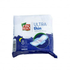 Pachet cu 8 Absorbante IZIS Night Ultra Thin cu Aripioare, Absorbante de Noapte, Tampoane pentru Noapte, Absorbante de Noapte Izis, Tampoane de Noapte