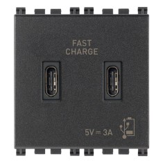 Priza USB tip C dubla 5V 3A 2M Vimar Arke gri antracit 19295.CC