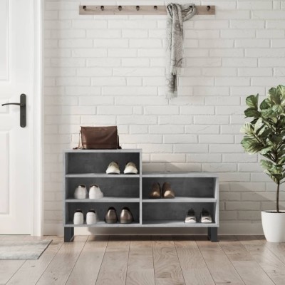 vidaXL Pantofar, gri beton, 102x36x60 cm, lemn prelucrat foto