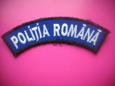 HOPCT EMBLEMA POLITIA ROMANA-D= 100 MM-TEXTIL [2 ] foto