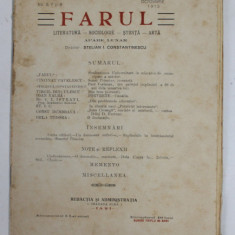 FARUL , REVISTA DE LITERATURA - SOCIOLOGIE - STIINTA - ARTA , ANUL 1 , NR. 6- 8 , AUGUST - OCTOMBRIE , 1915