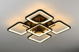 Cumpara ieftin Lustra LED 120W, 5 patrate maro, telecomanda, aplicatie telefon, lumina/rece/calda/neutra, intensitate reglabila