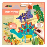 Cumpara ieftin Joc creativ Stick N Play cu scene 3D si stickere repozitionabile - Lumea Dinozaurilor, Avenir