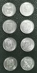 SV * Transnistria * MOLDOVA * SET 8 MONEDE / ORASE x 1 RUBLA 2017 * AUNC +
