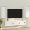 Dulapuri perete Gossi, 2 buc, alb, 30x30x80 cm, lemn masiv pin, suspendate, rafturi, etajere