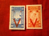 2 Timbre Etiopia 1945 supratipar V , 10 si 25c fara guma, Nestampilat