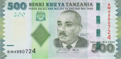 Bancnota Tanzania 500 Shilingi (2011) - P40 UNC foto