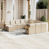 vidaXL Set canapele de grădină cu perne, 11 piese, bej, poliratan 3259608