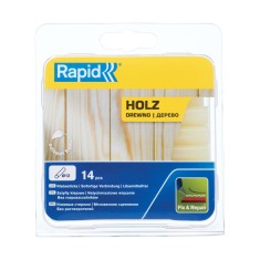 Rapid 40107947, set 14 batoane de adeziv, lemn, galbene, 12 x 94 mm foto