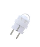 Mufa tata Stecher Schuko cu inel de prindere iesire dreapta alb 250V 16A Well