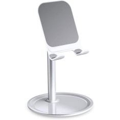 Suport birou din aluminiu pentru telefoane - Alb/Silver