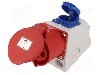 Conector alimentare AC, IEC 60309, IP44, 32A, 400V AC, 5 pini, PCE - 9225-6F.