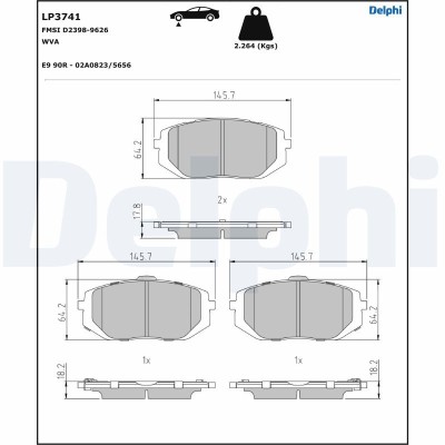 DELPHI LP3741 set placute frana,frana disc foto