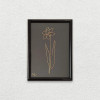 Narcisa, tablou din fir continuu de sarma placata cu aur, 16x21cm