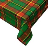 Fata de Masa Decorativa de Craciun din PEVA Verde Rosie in Carouri 180x140cm, CMCLASS