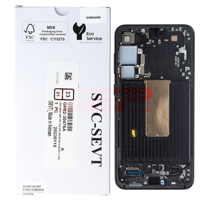 LCD+Touchscreen cu Rama Samsung Galaxy S23 Plus 5G / S916 BLACK Original Service Pack